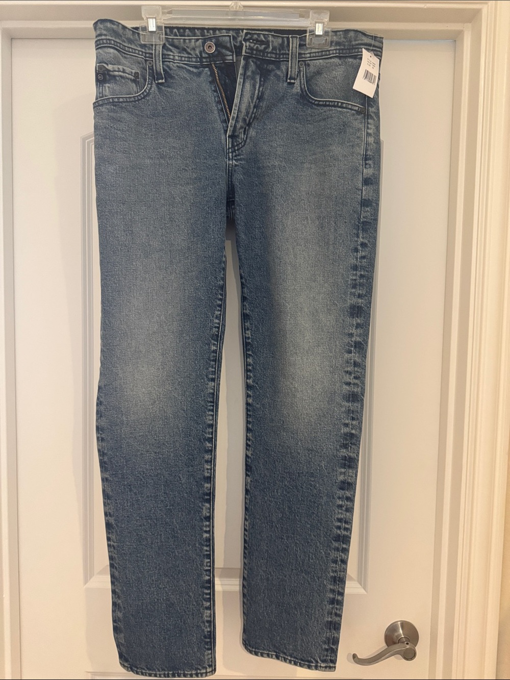 Ag Adriano Goldschmied Straight Leg Faded Blue Jeans